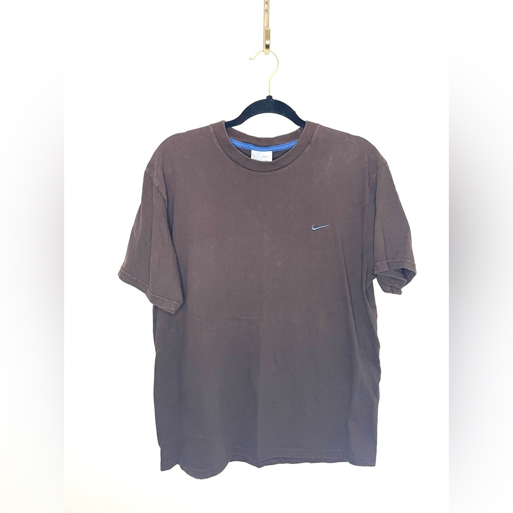 NIKE Vintage 90s Y2K Brown Embroidered Logo‎ Tee | Large